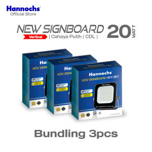 Hannochs New Signboard HFV 20W Cahaya Putih (3pcs) - Lampu Sorot LED Flood Light (Model Vertical)