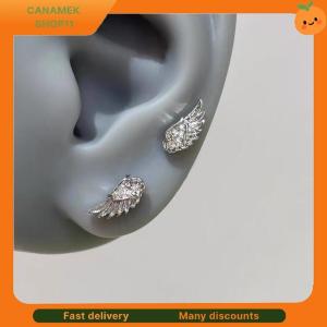 ❣️❣️❣️ 3Pcs Vintage Crystal Zircon Wing Earrings Stud Luxury Shiny Angel Wings Earrings Silver Color Earrings Women Jewelry Gifts