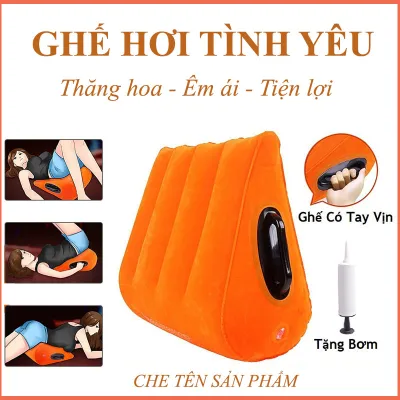 Ghế kê lưng Đệm Tình Yêu Bơm Hơi Cao Cấp Có Tay Vịn Tặng Kèm Bơm Tay - Đệm Mông Bơm Hơi