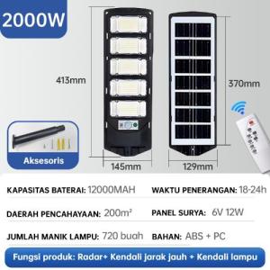 【COD】Lampu Jalan 600W tenaga surya LED lampu 1200W Outdoor Sensor Gerak Waterproof IP65 lampu sorot tenaga Super Terang surya lampu tenaga surya tahan 24 jam