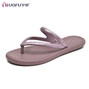 [Free Shipping] Glittery WomenS Flip-Flops For Outdoor Wear New Summer Flat Sandals Large Size Beach Shoes