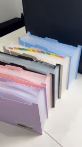 A4/Long Expanding File Folder 13Pockets Organ Bag Paper Storage Desktop Accordion File Organizer