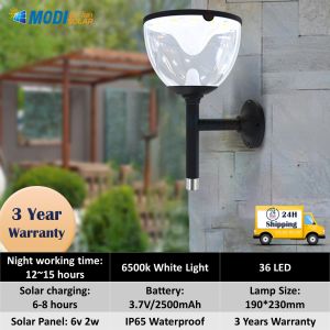 MODI Solar Column Head light 3 Color 4W Solar light Outdoor lighting Garden Light Wall Mounted Floor Lamp IP65 Waterproof Solar lampu