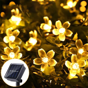 Vimite 12Meters Solar Blossom Flower fairy Lights Outdoor Waterproof automatic Color Changing Garden Christmas Lights for House Tree Party Decoration string Lamp
