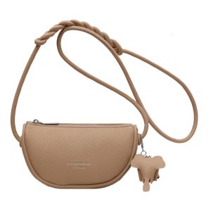 IELGY Ladies Fashion High-End Underarm Bag Solid Color PU French Niche One-Shoulder Western Style Saddle Bag