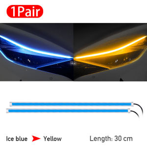 12V Car Daytime Running Lamp Strips Flexible LED Headlight Turn Signal Lights