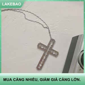 【LAKEBAO】 Y2k chéo lưỡi Acrylic Mặt dây chuyền vòng cổ cho phụ nữ người đàn ông Harajuku xương đòn chuỗi thẩm mỹ đồ trang sức