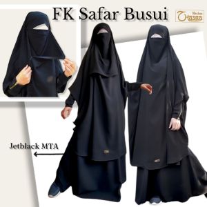 French Khimar Set BUSUI SAFAR JETBLACK | Gamis Jetblack