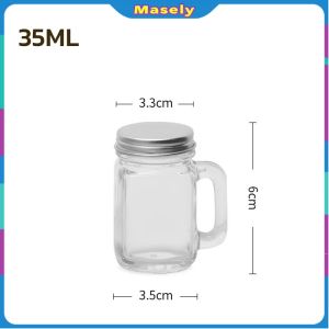 Masely 35ml/120ml Mini Coffee Glass Cup Reusable Transparent Espresso Jam Sub-bottling Portable Mug
