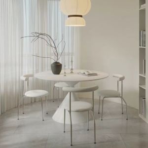 [Cozy ]Table and Chair Set Round Table Chair Combination Outdoor Table and Chair Round Dining Table Round Coffee Table