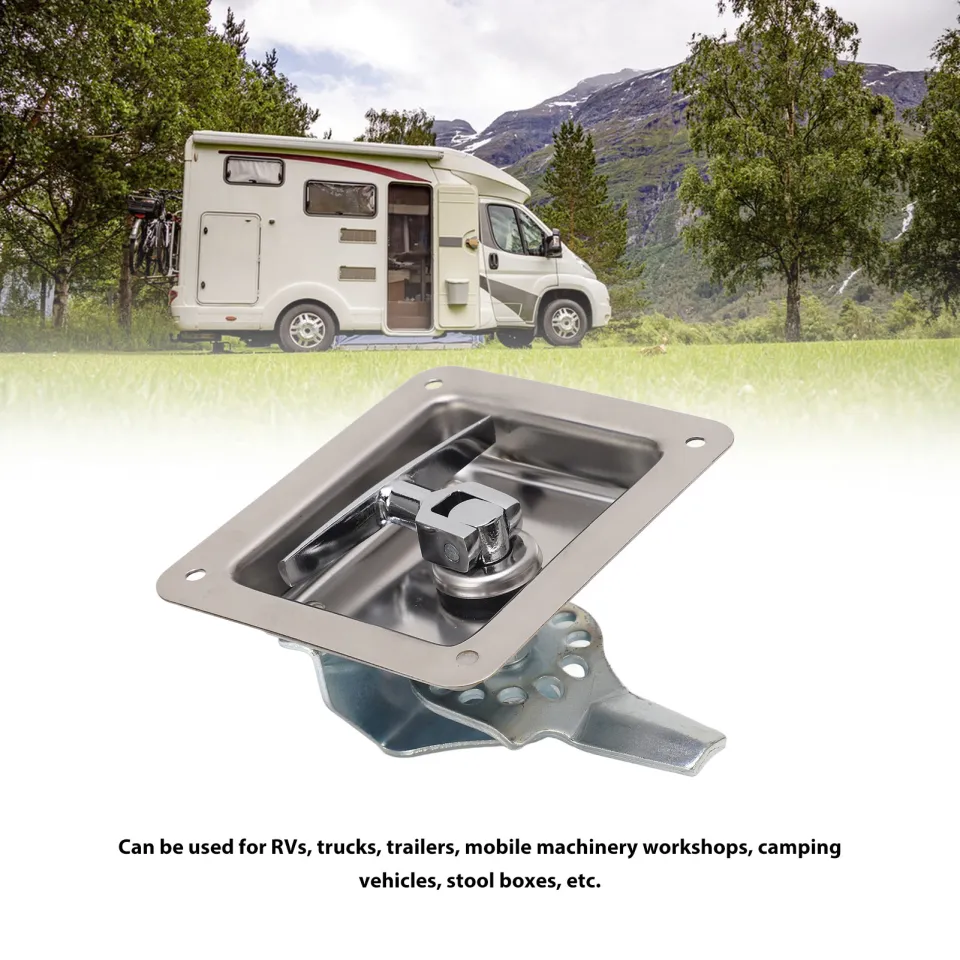 Stainless Steel T-Handle Latch – 4.72 X 4.02 X 2.95 Inch, High-Toughness For Truck, Trailer, RV, And Toolbox Doors