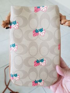 Strawberry Monogram PVC Mobile Handphone Pouch