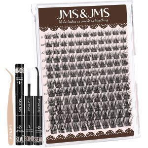 JMS&JMS 3D Fluffy Lash Clusters Kit Lash Extension Kit(BABY SOFIA-8-18mix) Full Fluffy False Eyelashes Reusable Strip Lashes with Lash Bond and Seal Remover Tweezers for Daily and Party Eye Makeup