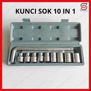 Kunci Sok Set 10 Pcs Kunci Soket Stang L Kunci Sock Shock Baut 10 Buah Set Chrome Alat Bengkel Tukang
