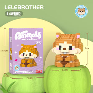 ZHBO Mainan Bricks satwa liar 3D Mini Nano Block karakter Puzzle Blok Bangunan Mainan Balok