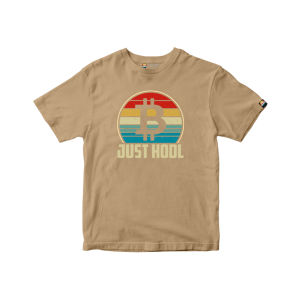 Cotton Original Vintage-Inspired "Just HODL" Bitcoin T-Shirt - Unique Gift For Crypto Fans And Hodlers Roundneck