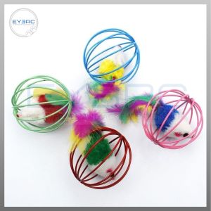 Interactive Chasing Metal Cage Ball Toy for Cat Durable High-Quality Materials Fun Playtime for Pets Random Color Design