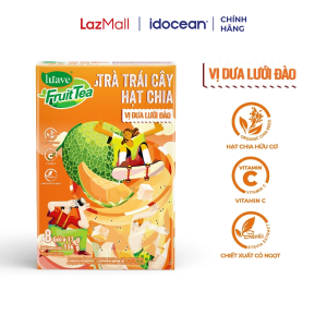 Hộp 8 ly trà trái cây hạt chia Lúave – Chiết xuất từ lá trà tươi Giải khát tức thì giàu vitamin C thanh mát tự nhiên
