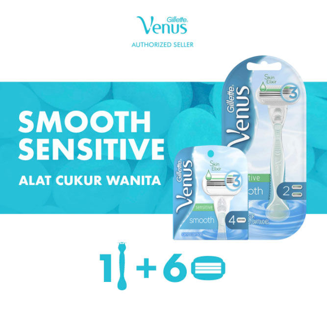 Gillette Venus Smooth Sensitive Razor isi 1 pcs + Refill isi 5 pcs