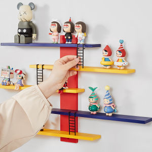 【Fanboxx】Figure Toy Display Stand Living Room Floating Shelves Display Ledge Wall Mounted Storage Shelf Blind Box Toy Ladder Display Rack