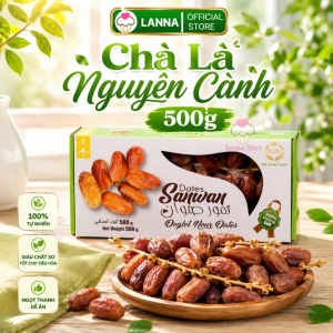 【CHÍNH HÃNG +LOẠI 1】Chà Là khô Nguyên Cành Deglet Nour Dates Sanwan hộp 500 gram dẻo ngon hàng chuẩn