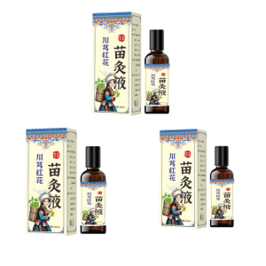 Official Authentic Miao Family Chuanxiong Safflower Moxibustion Liquid for All Year Adults  Joint Pain Relief  Muscle Spasm Relief  Traditional Chinese Medicine Health Concept