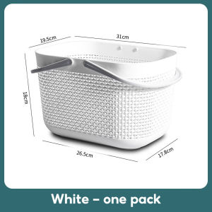 Bestseller Bath Basket with Handle Portable Tote Shower Basket Rattan Plastic Storage Baskets for Home Bathroom Kitchen