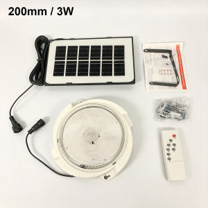 Solar LED Shed Light Indoor Ceiling Lamp with Remote Control Outdoor Waterproof Split Panel Daylight White Illumination for Garage Barn Porch Decor Lamps