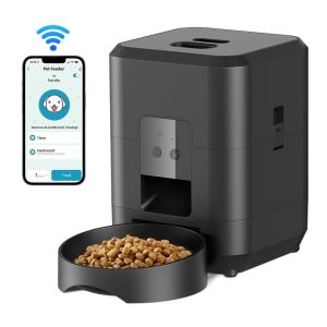 SDFSF Button/WIFI Version 2L Smart Cat Feeder Quantitative Timed Cat Automatic Feeder Pet Supplies APP Control Automatic Dog Feeder For Cats Dog