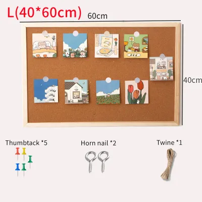 Cork Boards for Walls with Wooden Frame Double Sided Office Board for Wall Organizer Bulletins Board Decorative Hanging Pin Board for School Home & Office Memo Board