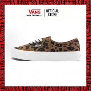 Original Vans Authentic 44 DX Canvas Classic Retro Leopard Print Low-top Skate Sneakers For Men And Women