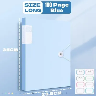 Long Size/A4 Paper Organizer Clear Book Long File Folder Organizer Long Presentation Book 30/60/80/100Pages