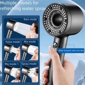 GLASSES VIEW 5 โหมด ชุดหัวฝักบัว แรงดันสูง หยุดด้วยปุ่มเดียว หัวฝักบัวแรงดันสูง ทั่วไป ประหยัดน้ำ ฝักบัวกรอง อาบน้ำที่บ้าน
