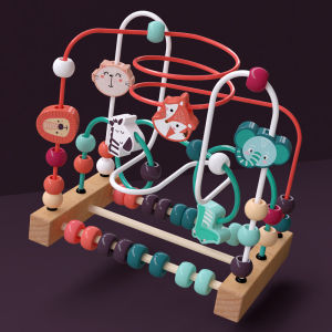 ZEEMIN Wooden Bead Maze Toys for Toddler Bead Toy Colorful Roller Coaster Preschool Educational Learning Toys Birthday Gifts 1 2 3 Year
