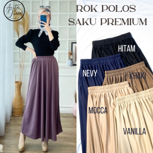 ROK POLOS PANJANG MAYUNG TERBARU ADA SAKU BIG SIZE PREMIUM BAWAHAN WANITA OOTD KULIAH KERJA