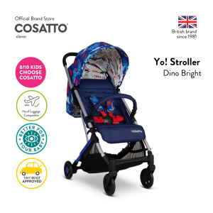 Cosatto Yo! Dino Bright Travel Stroller Carry-on Hand Luggage Compatible Foldable Lightweight