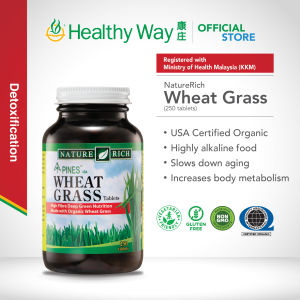 NatureRich Wheat Grass Tablets (250 tablets) | Wheatgrass Supplement Detox