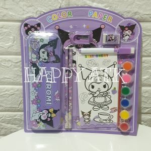 STATIONARY SET / PAKET TEMPAT PENSIL / 1 SET TEMPAT PENSIL  KUROMI LENGKAP DAN LUCU