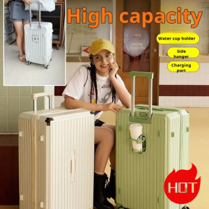 Multi-functional large-capacity luggage Four-wheel 360-Degree Super Sound-off  universal Travel bag For men and Women Pc Material