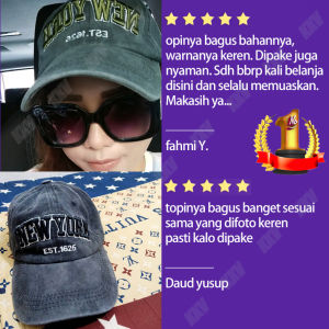 Topi Baseball NEW YORK EST 1625 Hat Cap Casual Sport Distro (Dicuci Hitam)