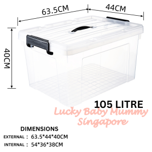 Transparent Large Storage Box with Handle | Heavy-Duty Clear Organizer | Stackable
