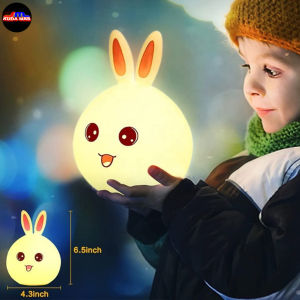 Lampu Tidur Aesthetic Karakter LED 1.2W 7 Warna Warni Cahaya Bahan Silikon Silicone Sensor Sentuh Touch Lamp Hias