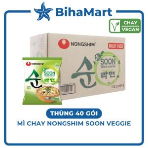 [THÙNG 40 GÓI] - NONGSHIM - Mì chay Nongshim Soon Veggie Mì Nongshim chay Mì chay Soon Veggie Mì chay Hàn Quốc (112g/gói)