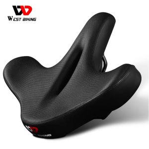 WEST BIKING Bicycle Saddle Widened Soft MTB Bike Saddles Breathable Shockproof Comfort Cushion Foldable Bike Seat Bike Accessories