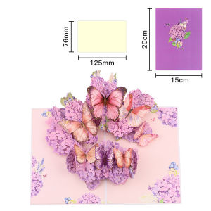 Valentines Day Flower Bouquet Greeting Card 3D Sturdy Pop Up Greeting Card Romantic Thank You Gift Card 情人节立体花束贺卡