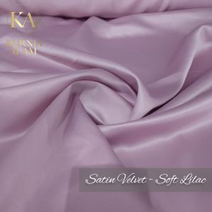 Kain Satin Velvet Premium Mewah by Roberto Cavalli Warna SOFT LILAC bahan dress Bridesmaid Premium Grade A Lebar Kain 150cm