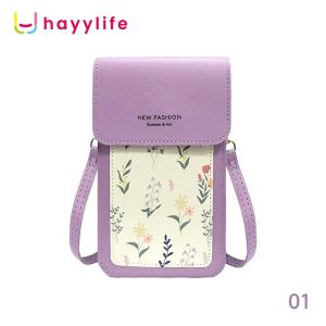 Hayylife Tas Handphone Layar Sentuh - Tas ponsel layar sentuh sebagai fashion untuk anak perempuan dengan model sederhana  Tas model selempang bahuTas kecil transparan Tas kecil mini dengan motif lucu HL-FAA862