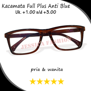 Kacamata Rabun Dekat (plus) +1.00 s/d +3.00 Lensa Antiradiasi Anti Sinar Biru Hp Tv Laptop Komputer Cocok Untuk Orangtua Pria Wanita - BISA COD
