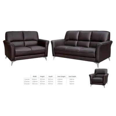 Elegant Half Leather Sofa Set with Reversible Cushions - 1/2/3 Seater