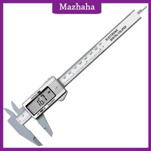 Mazhaha 0-150mm Electronic Digital Display Vernier Caliper Carbon Fiber Dial Vernier Caliper Gauge Digital Ruler Measuring Tool